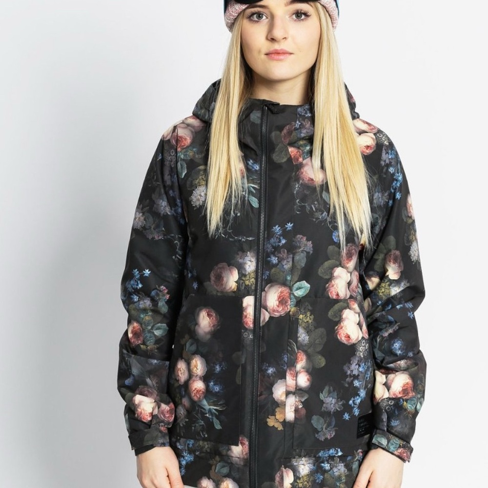 Burton Floral Ski & Snow Jacket - Black and Pink